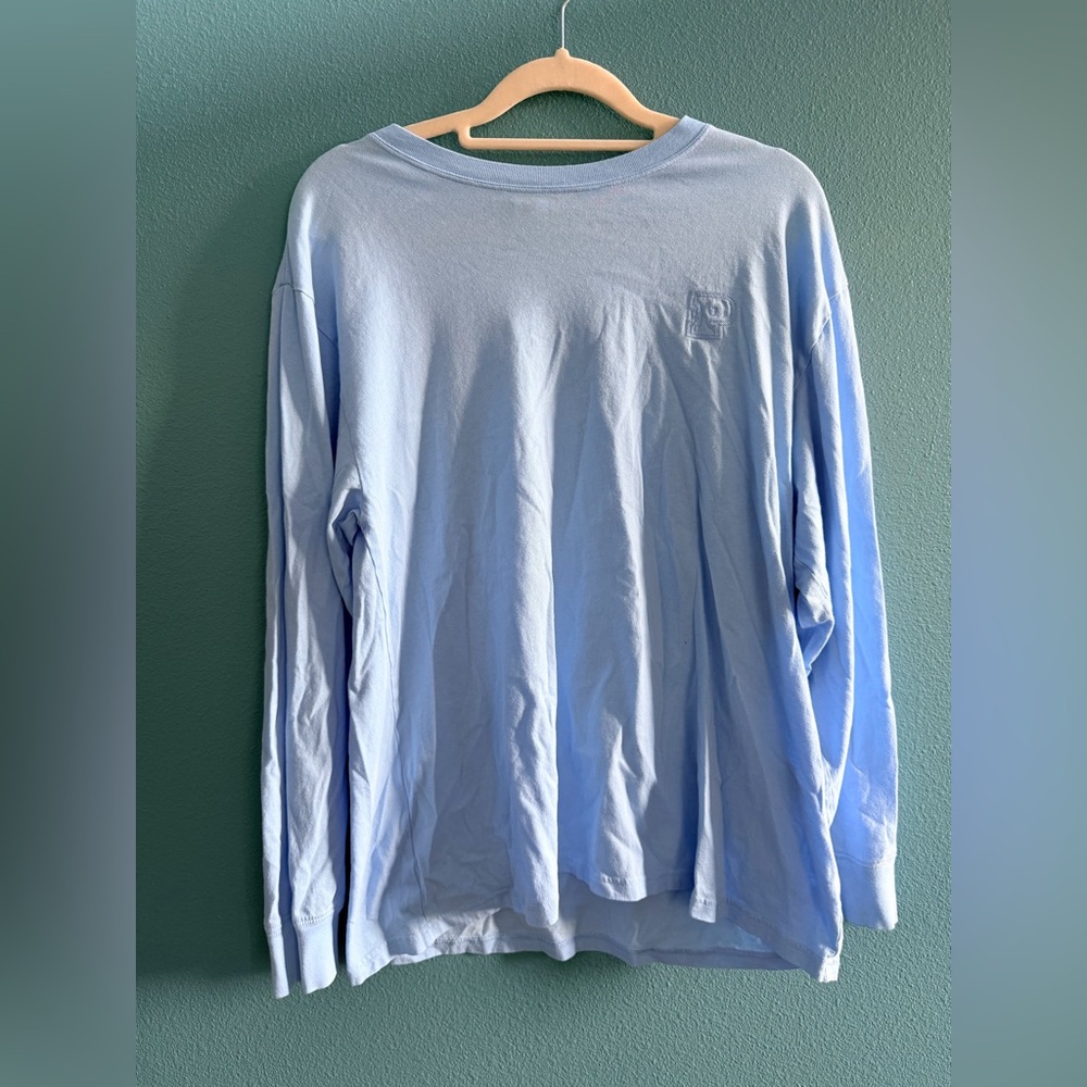 PINK Victoria's Secret Light Blue Long-Sleeve Crewneck